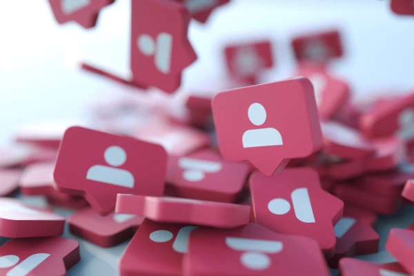 Social media notification icon. Follow, comment, like icon.