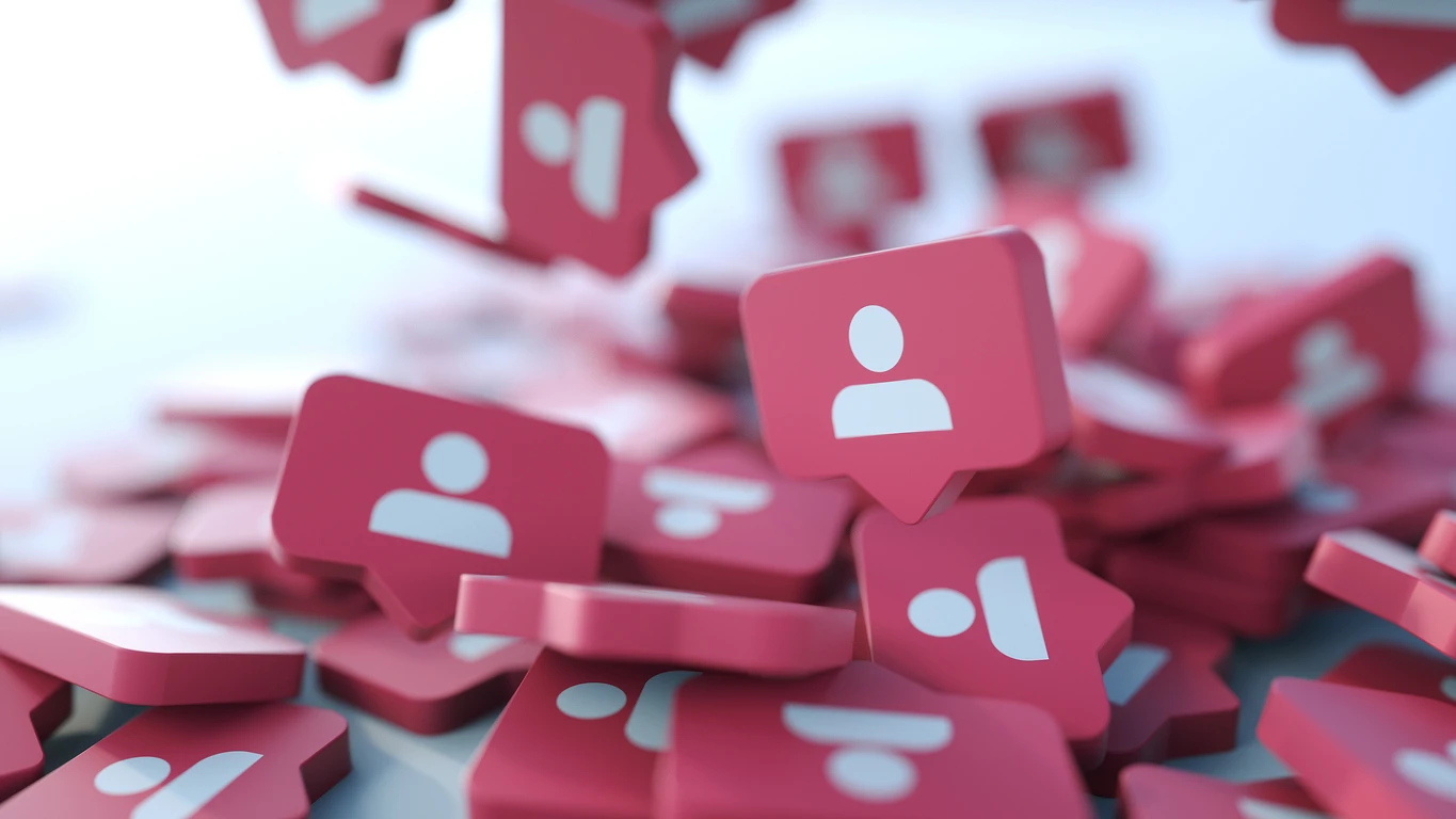 Social media notification icon. Follow, comment, like icon.