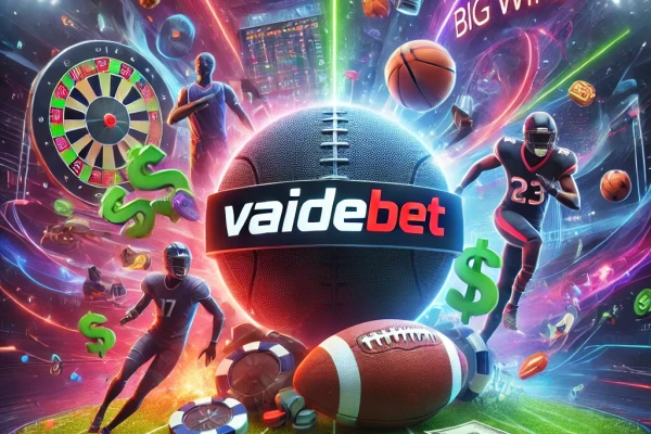 DALL·E 2024 07 18 17.56.07 – A promotional image for Vaidebet. The image features a sleek, modern design with vibrant colors. The background shows various sports elements such as